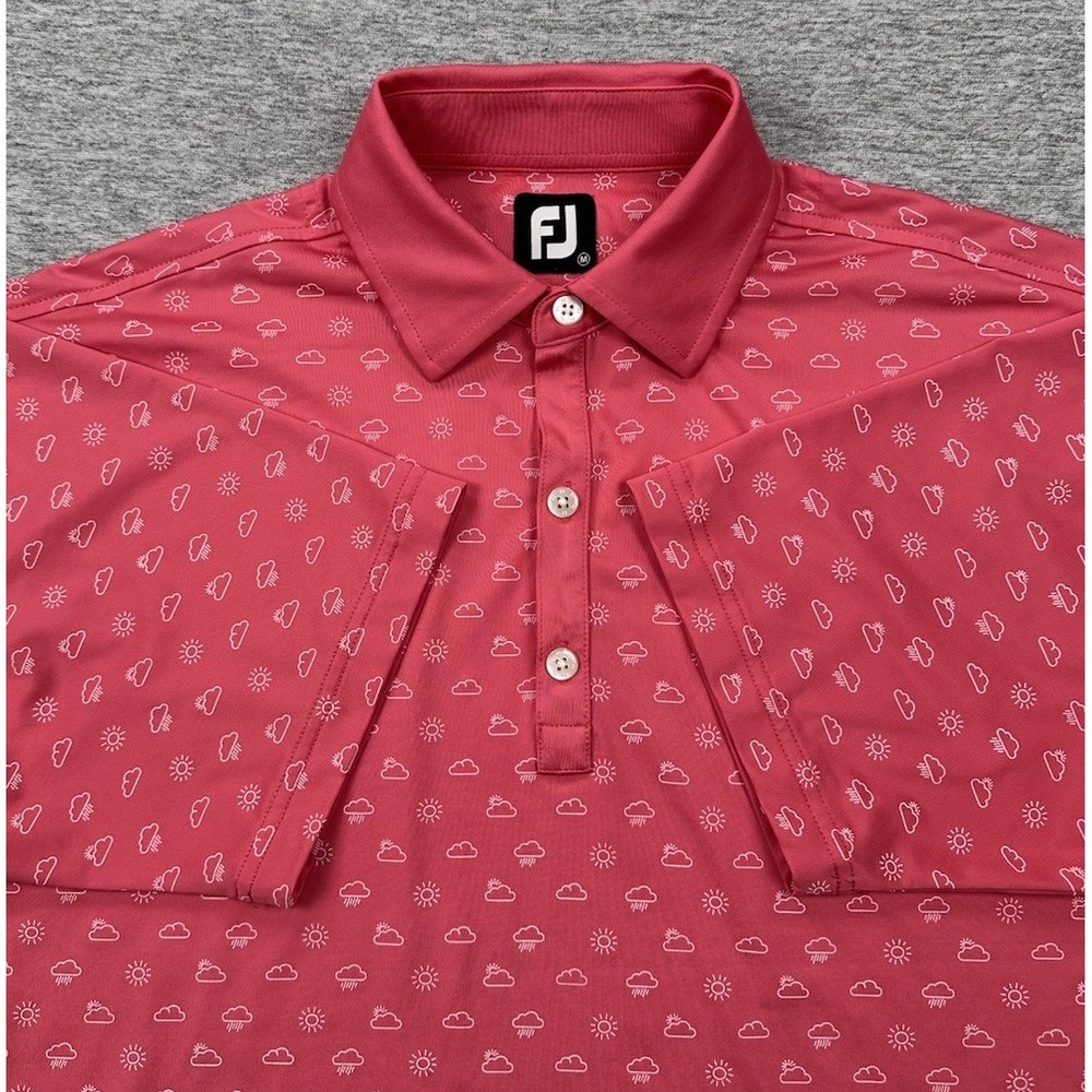 FootJoy Pink Short-Sleeve Polo with Weather Icon Print